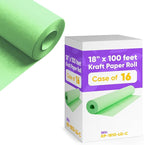 18" x 1200" (100 ft) Light Green Kraft Paper (Case of 16 Rolls), 45 lbs Thickness, Made in USA Kraft Paper for School, Art Colored Paper, Gift Wrapping Paper, Packing Paper for Moving