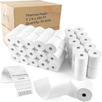 (100 Rolls) 3 1/8" x 230' Thermal Paper, POS Receipt Paper for Retail Business Cash Register, Fits Most Credit Card Terminal Point Of Sale