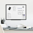 VUSIGN 24'' x 18'' Magnetic White Board for Wall, Dry Erase Board with Black Aluminium Frame, Hanging Whiteboard for Home, School,Office - Accessories Included