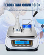 GOYOJO Digital Analytical Balance and Lab Scale, 5000g Capacity, 0.01g Precision, Stainless Steel, Multi-Unit (g/oz/ct/lb) for Jewelry, Kitchen, and Lab – Reliable, Accurate, Easy to Use, Black Panel