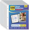 KTRIO 1200 Pack Sheet Protectors 8.5 x 11 inch, Clear Page Protector for 3 Ring Binder, Plastic Sleeves for Binders, Top Loading Paper Sheets Document Sleeve Letter Size, Office & Home
