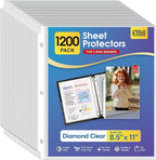 KTRIO 1200 Pack Sheet Protectors 8.5 x 11 inch, Clear Page Protector for 3 Ring Binder, Plastic Sleeves for Binders, Top Loading Paper Sheets Document Sleeve Letter Size, Office & Home
