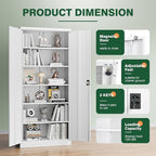 Letaya Metal Garage Storage Cabinets with Lock Door and Adjustable Shelves, Steel Tool Cabinets for Home,Office,Warehouse Organisieren (White, 71" H)