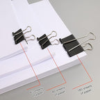 24pcs Binder Clips, 2 Inch Metal Paper Clips, Stationary Foldback Clips for School, Home Supplies, 12 per Box, 2 Boxes