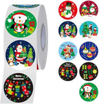 SHYGO® 1“ Christmas Envelope Seal Stickers Embossed Foil, Merry Christmas Stickers for Envelope Sealing, for Cards Making Invitation Gift Packaging Crafts Xmas Party Favor Decor, 1000 Pcs 2 Rolls