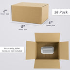 Frametory 8x6x4 Pack of 28 Corrugated Cardboard Packing Shipping Mailing Moving Carton Boxes, Brown