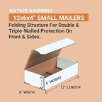 AVIDITI 12x6x4 Shipping Boxes Small (50-Pack) Heavy Duty Corrugated Cardboard Boxes for Packing, Mailing, Packaging, Moving, & Storage, Moving Supplies for Home & Office