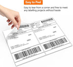 SJPACK 100 Half Sheet Shipping Labels 5-1/2" X 8-1/2" Address Blank Labels Laser/Ink Jet