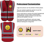 BeautyWill Custom Safety Vest Logo Class 2 High Visibility Reflevtive Vest Outdoor Protective Workwear