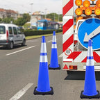 360 Pack 36" Blue Traffic Cones with Black Base – Large Bulk Safety Cones for Commercial Use, Road Work, and Event Setup (360, Blue, 36 Inch)