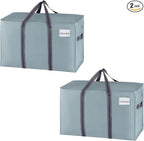 VENO 2 Pack Moving Bags and Large Christmas Storage Bins with lids. Alternative to Moving Boxes, Packing Supplies for College. Extra Large Heavy Duty Totes for Packaging (Light Blue Matte, 2 Pack)