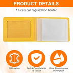 HARFINGTON Car Registration and Insurance Holder PU Leather Vehicle Glove Box Organizer Storage Accessories Car ID Holder with 10 Pockets for License ID Card Bank Card Documents, Yellow
