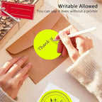 3X3Inch Round Thermal Labels Circle Color Coding Labels Printable Waterproof 500PCS Round Stickers Adhesive Writable for Office, Garage, DIY Sticker, Barcodes, Name Tag, Fluorescent Yellow