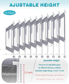 MBQMBSS 52'' Bed Rail for Toddlers, Baby Bed Guard Rails - Fit for Wide Side of Full Size Bed, Extra Tall Safety Bedrails for Kids, Adjustable Height, with Extra Y-Shaped Reinforcement Strap