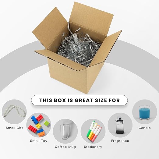 Golden State Art 5x5x5 Inches Shipping Boxes 28 Pack, Brown Corrugated Cardboard Box for Small Business Mailing Shipping and Storage