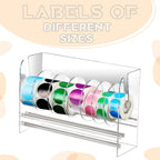 Qilery Adjustable Label Dispenser Acrylic Roll Sticker Dispenser Sticker Holder Organizer Label Stand for Holding Office and Home(7 Disks)