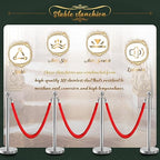 6Pcs Sliver Stanchion Post Queue Velvet Ropes and Posts with Soild Base and 4pcs 5 Ft Red Velvet Ropes Carpet Ropes Posts Stanchion Set Crowd Control Barriers for Party Supplies