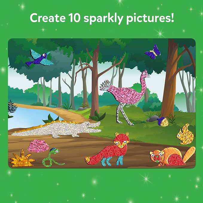 Skillmatics Foil Fun - Animals, No Mess Art for Kids, Travel Toys, Craft Kits, DIY Creative Activity, Christmas Gifts for Boys & Girls Ages 4, 5, 6, 7, 8, 9