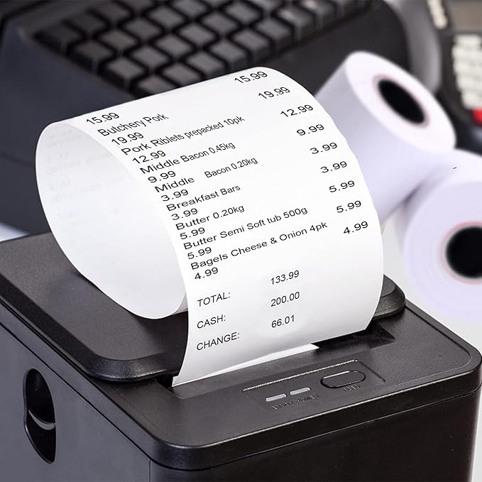 RyhamPaper 500 Rolls Thermal Receipt Paper, Thermal Paper 2 1/4" x 50' Pos Receipt Paper, Cash Register Rolls