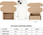 Ellbest 50Pcs Foldable Kraft Boxes Rectangular Boxes Recyclable Cardboard for Packing, Shipping, storaging Lightweight Item 2.8x1.6x1.1 inches