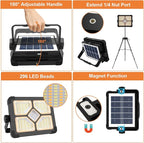 ERAY 120W Portable LED Work Light with Rechargeable Battery 15000mAh 10000 LM, Solar Camping Lights, IP66 4 Lighting Modes Worklight for Outdoor Building Emergency Car Repairing