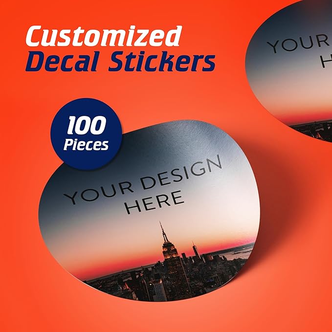 100 Custom Vinyl Stickers - Upload Your own Image, Text, Design, Logo - Personalized Logo Labels for Handmade, Packaging, Bottle, Jars, Candle, Brand Stickers (City, 3x3)