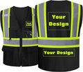 Safety Vest Customize Logo with 5 Pockets & Zipper Reflective High Visibility Vest Class 2 Outdoor Workwear
