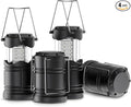Lichamp 4 Pack LED Camping Lanterns, Battery Powered Camping Lights LED Collapsible Flashlight Portable Emergency Supplies Kit, A4BK