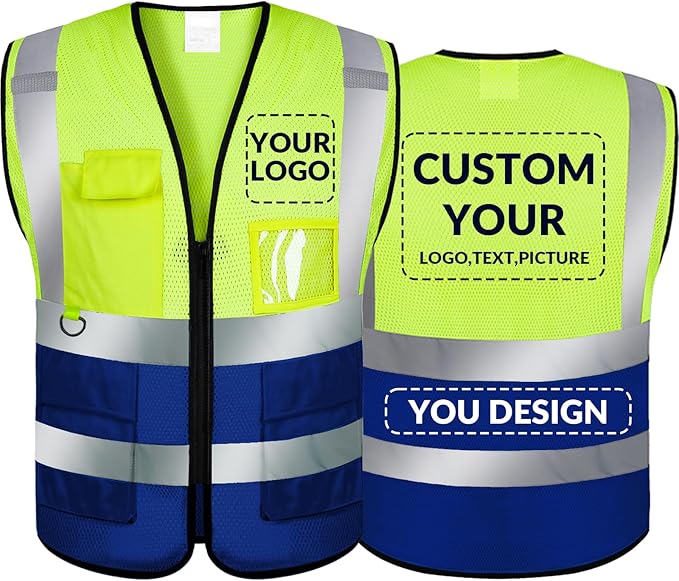 BeautyWill Custom Safety Vest Logo Class 2 High Visibility Reflevtive Vest Outdoor Protective Workwear