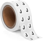 1000pcs Letter J Stickers, 0.5" Letter Sticker Dot Labels for Organization, Inventory, 1000/roll