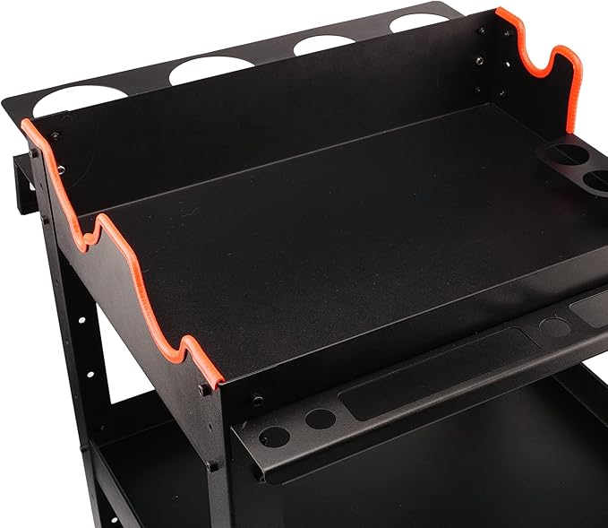 Maxshine Premium Rolling Detailing Cart (22.05"D x 23.62"W x 31.5"H) - 3 Tier Rolling Utility Tool Cart (Black) -Easy Assembly - Organizer for Detailers' Garage, Workshop, Repair Shop, or Tool Storage