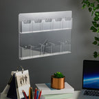 Eersida 10 Pockets Acrylic Brochure Pamphlet Holder Brochure Display Stand Business Tri Fold Multi Slot Holder Rack Wall Mount Clear Pocket Space Saver for Flyer Literature Menu Advertise