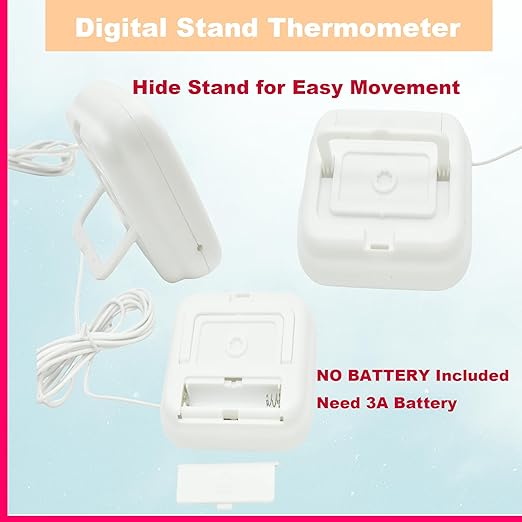 Small Digital Thermometer TA358 Celsius/Fahrenheit Temperature Indoor/Outdoor Meter Gauge with 5ft/1.5M Probe Sensor