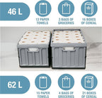 CleverMade Collapsible Storage Bins with Lids - Ocean 3 Pack 62L - Plastic Containers Stackable Organization Crates Home Closet Space-Saving Durable