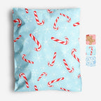 Christmas Poly Mailers 10x13 – Candy Canes – Waterproof, Tear-Resistant Shipping Bags with Adhesive Seal – 100 Pack – Package Mint