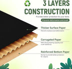 12"x9"x4" Shipping Boxes Set of 5, Black Corrugated Cardboard Box Literature Mailer