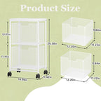 Rolling File Cart with 2 Storage Drawers,Under Desk Storage Cart,Hanging File Folder Organizer with Wheels, Filing Cabinet Mobile Printer Stand Utility Craft Cart for Home Office,White