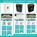 Woolsche Paper Shredder, P-5 Security Level, 5-Sheet Micro Cut with 3.43-Gallon Basket, Durable & Fast with Jam Proof System, Paper Shredder for Home Office (ETL)