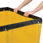 Global Industrial 12 Bushel, Yellow Vinyl Basket Bulk Truck, Unassembled, 36" L x 26" W x 33-1/2"H, Rolling Laundry Cart, Commercial Material Handling Cart with 4" Casters