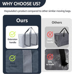 Moving Bags Heavy Duty Extra Large, Moving Boxes, Moving Supplies Essentials, Storage Bins with Lids, Plastic Packing Totes, Storage Bags for Clothes with Handles & Zippers(Grey, 10 Pack)