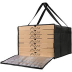Bodaon Insulated Pizza Delivery Bags, 20" x 20" x 14" Insulated Food Delivery Bag for Rideshare Drivers, Pizza Pack, Pizza Hot Warmer Carrier, Food Warmers for Parties Insulation (Black, 1Pk)