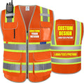 BeautyWill Custom Logo 10 Pockets Safety Vest Class2 ANSI Certified High Visibility Reflective Vest