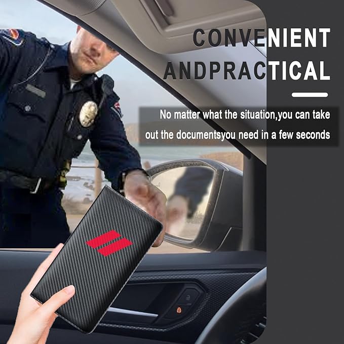 Car Insurance and Registration Card Holder | for BMW Ford Tesla Cadillac All Cars | Store Cards, ID License & Essential Documents | Premium Leather with Magnetic Closure