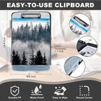 Clipboard with Storage,Heavy Duty Plastic Storage Clipboard with Low Profile Clip,Teacher Must Haves,Office Supplies,Nature Mountain Forest