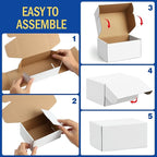 Shipping-Boxes-12x9x3 Inches: 22 Pack-Cardboard-Boxes-for-Packaging, White-Shipping-Boxes-for-Packing-Small-Business, Corrugated Box Mailers for Book Shoes Gift Mailing