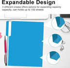 File Folder, RAZCC 150 Pack 1/3 Cut Tab File Folders Letter Size, Blue, Colored Folders with Tab Great for Organizing and Easy File Storage