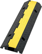 VEVOR Cable Protector Ramp, 1 Channel Heavy Duty 39.37'' Rubber Cord Hose Wire Cover, 2.76''W x 1.97''H Channel Size, Traffic Speed Bump with Flip-Open Top Cover, for Indoor Outdoor Use