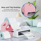 Jiose Label Holder for Thermal Printer - Compatible with 4x6 Rolls and Fan-Fold Thermal Labels - Shiping Label Holder (Pink)