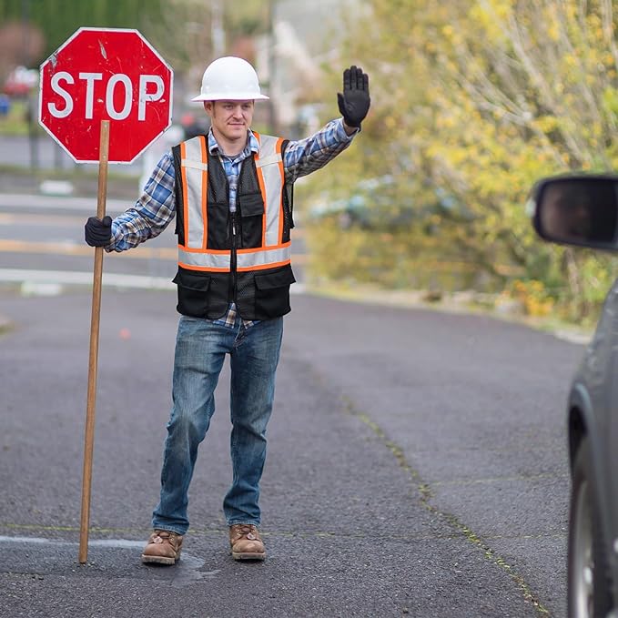 KAYGO Safety Vest with Pockets - High Visibility Reflective Vest ANSI Class 2 Construction Vest