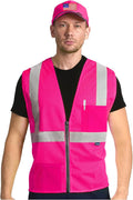 AYKRM 2 Pockets Reflective Safety Vest High Visibility Class II Mesh Vest for Women & Men Meets ANSI Standards